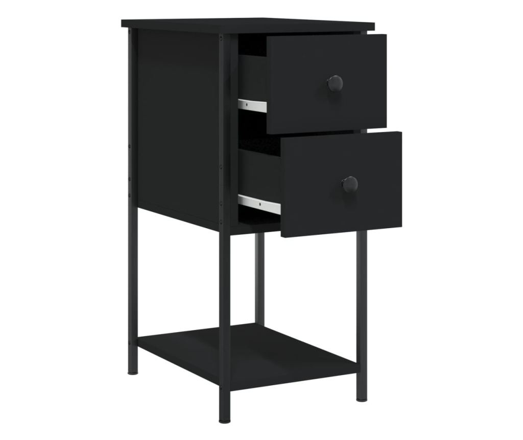 Noćni ormarići, 2 kom., crna, 32x42x70 cm, kompozitno drvo - 6
