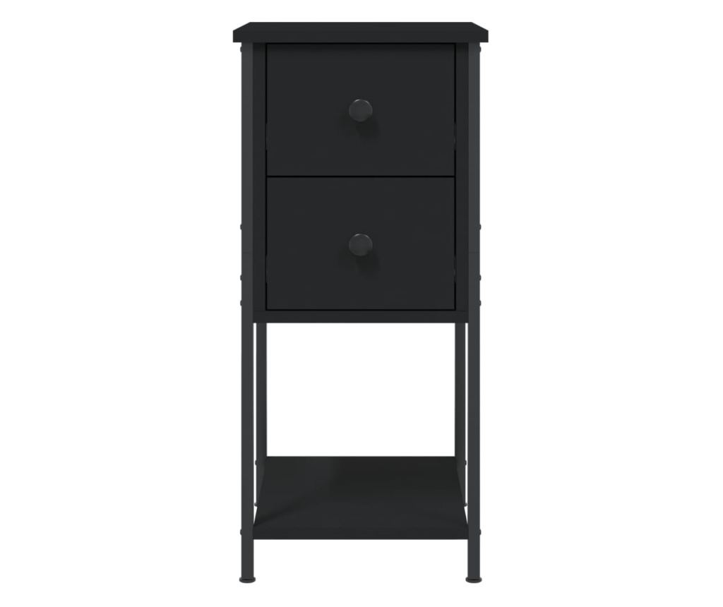 Noćni ormarići, 2 kom., crna, 32x42x70 cm, kompozitno drvo - 7