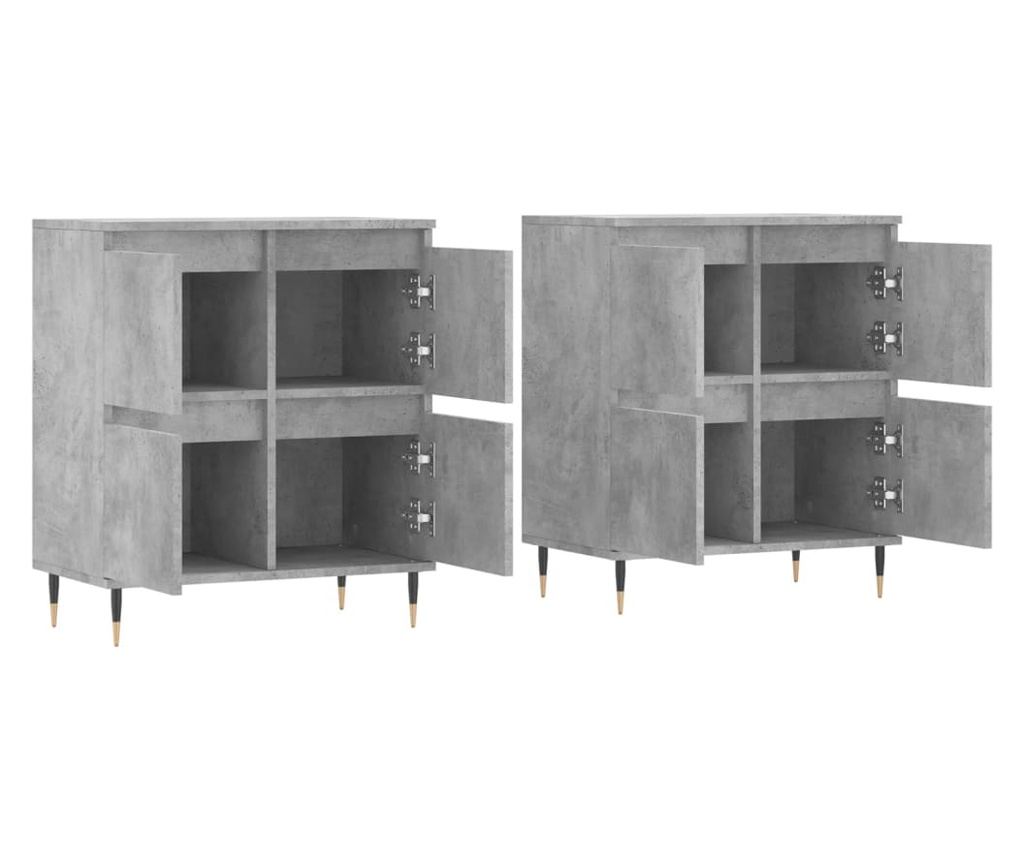 Komoda, 2 komada, betonsko siva, konstruirano drvo - 4