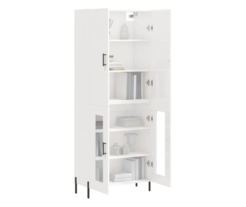 Visoki ormar, sjajno bijeli, 69,5x34x180 cm, kompozitno drvo - 3