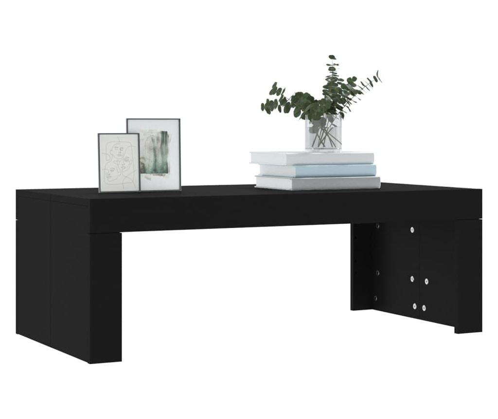 Klub stol, crni, 102x50x36 cm, konstruirano drvo - 3