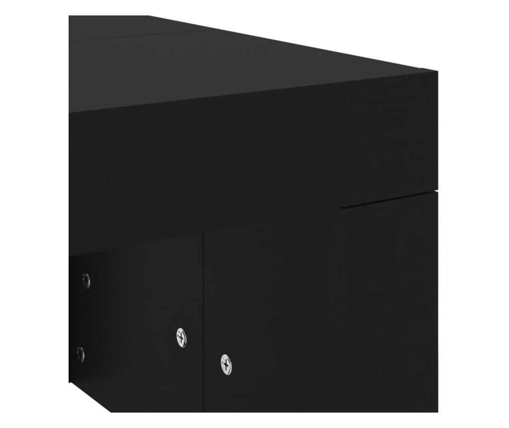 Klub stol, crni, 102x50x36 cm, konstruirano drvo - 7