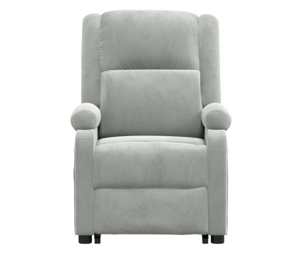 Dvignjivi naslanjač, svetlo siv, žamet - 3