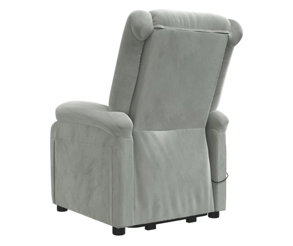 Dvignjivi naslanjač, svetlo siv, žamet - 15