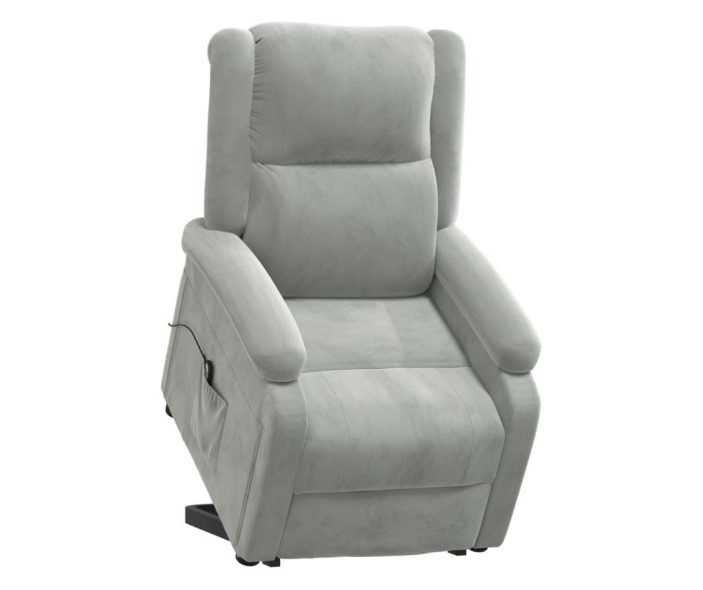 Dvignjivi naslanjač, svetlo siv, žamet - 17