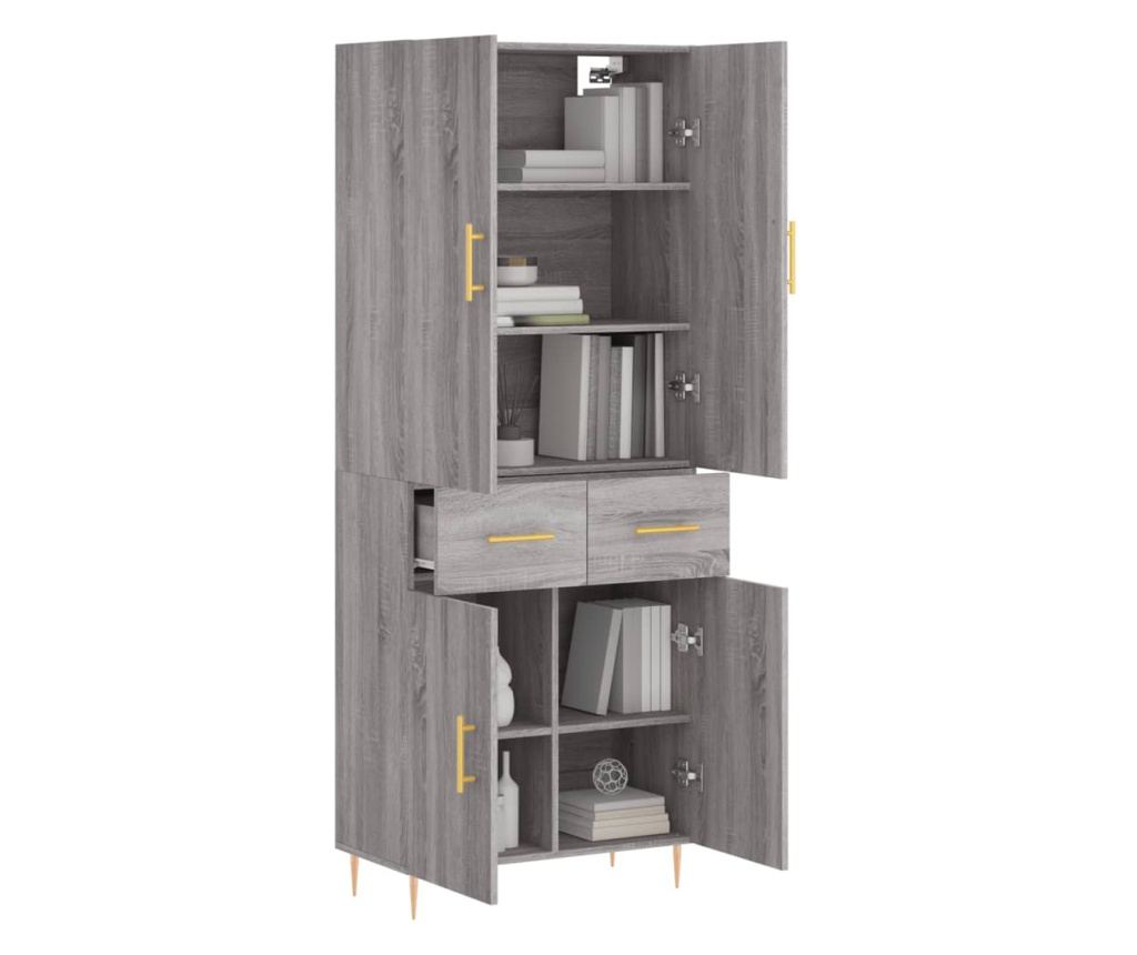 Visoki ormar, sonoma siva, 69,5x34x180 cm, kompozitno drvo - 3