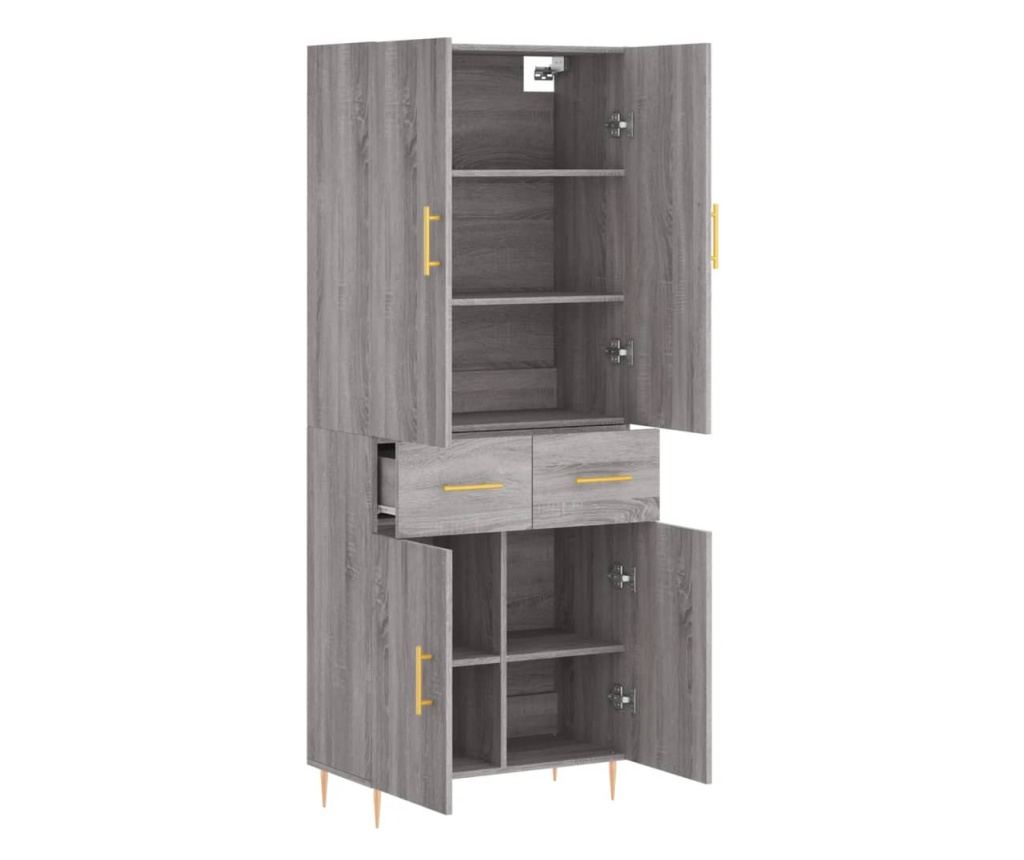 Visoki ormar, sonoma siva, 69,5x34x180 cm, kompozitno drvo - 4
