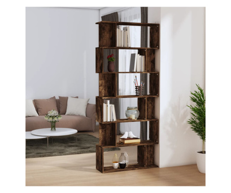 Bibliotecă/Separator stejar fumuriu 80x24x192 cm lemn prelucrat
