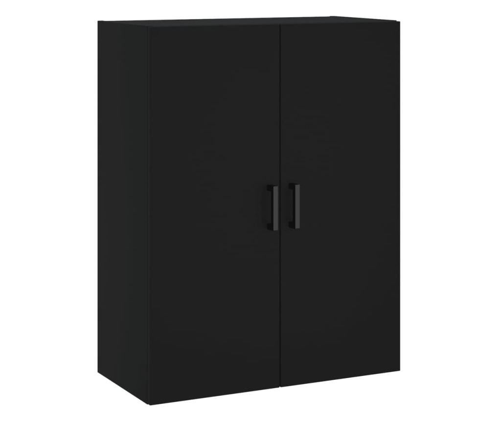 Visoka crna komoda, 69,5x34x180 cm, kompozitno drvo - 5
