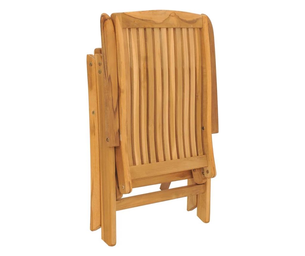 Сгъваеми градински столове с възглавници, 2 бр., Масивно тиково дърво - 9