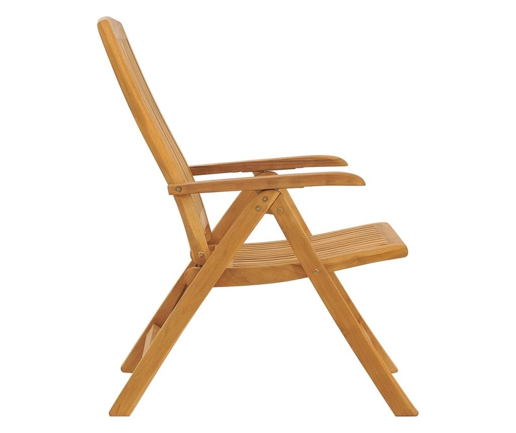 Сгъваеми градински столове с възглавници, 2 бр., Масивно тиково дърво - 6