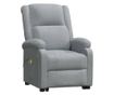 Masazni fotelj z nagibom in dvigom, svetlo siva, tekstil thumbnail 2