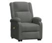 Masazni fotelj z nagibom in dvigom, temno siva, tekstil thumbnail 2