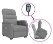 Masazni fotelj z nagibom in dvigom, svetlo siva, tekstil