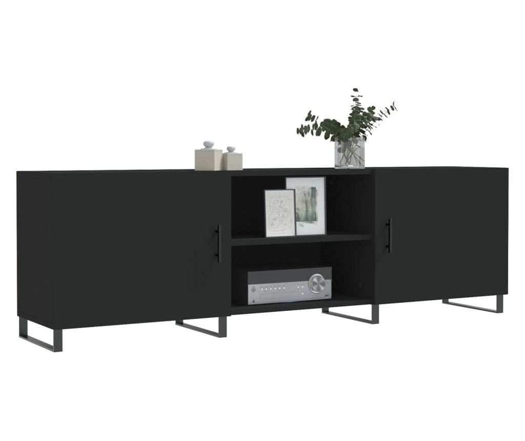 TV komoda, crna, 150x30x50 cm, kompozitno drvo - 3