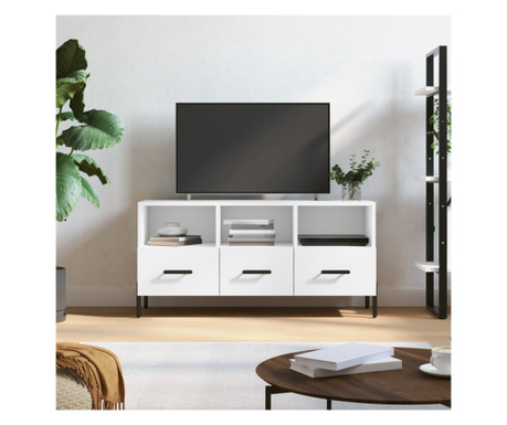 Dulap TV, alb, 102x36x50 cm, lemn prelucrat