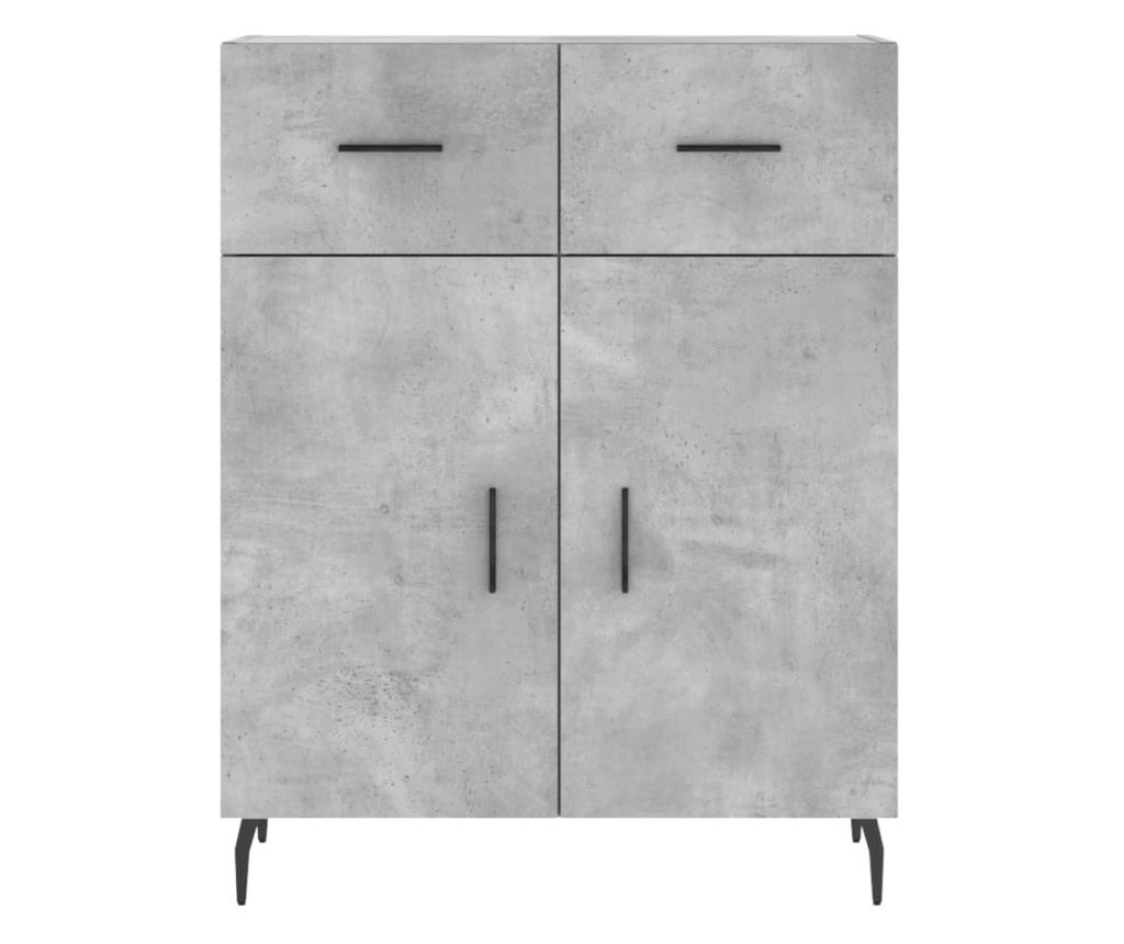 Visoka ormar, siva beton, 69,5x34x180, kompozitno drvo - 8
