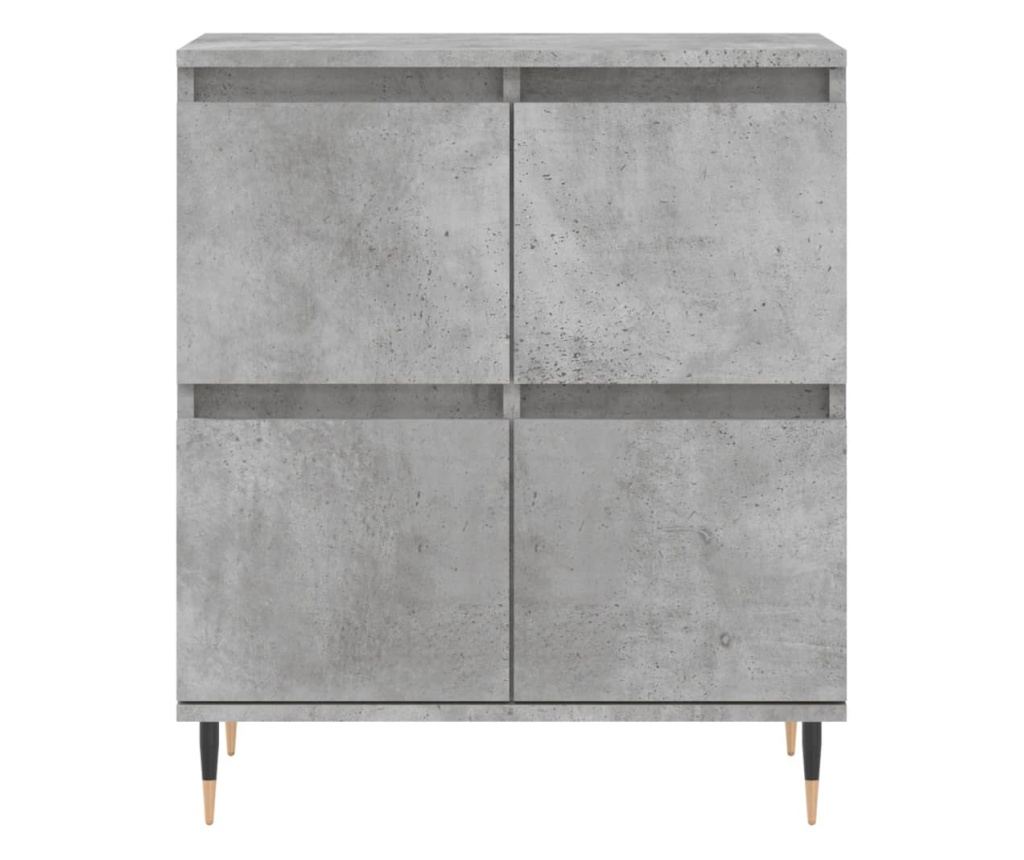 Komoda, 2 komada, betonsko siva, konstruirano drvo - 6