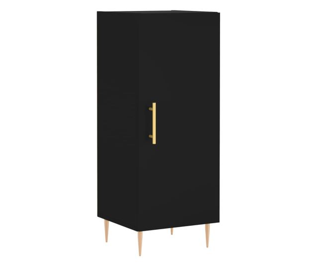 Висок шкаф, черна, 34,5x34x180 см, инженерно дърво