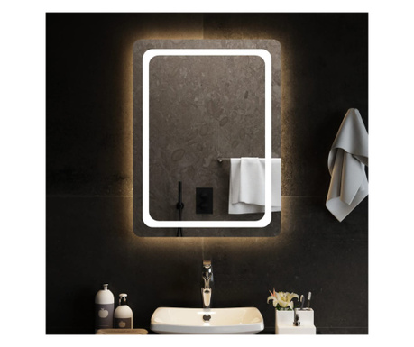 Oglindă de baie cu LED, 60x80 cm