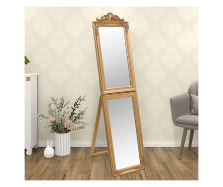Oglindă de sine stătătoare, auriu, 50x200 cm