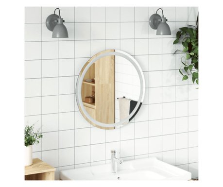 Oglindă de baie cu LED, 60 cm, rotundă