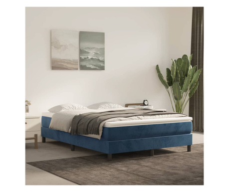 Cadru de pat box spring, albastru închis, 140x200 cm, catifea