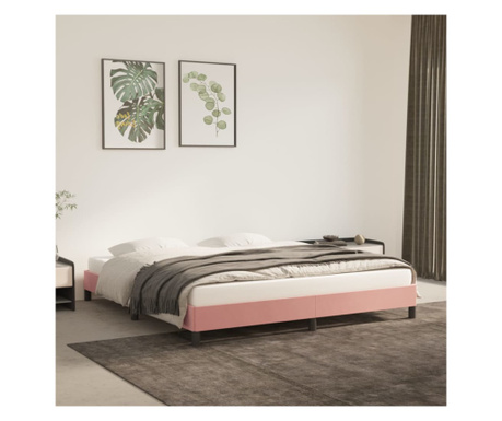 Cadru de pat, roz, 180x200 cm, catifea