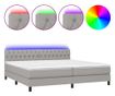 Okvir za krevet s madracem i LED rasvjetom, svijetlosiva, 200x200 cm, tekstil thumbnail 2