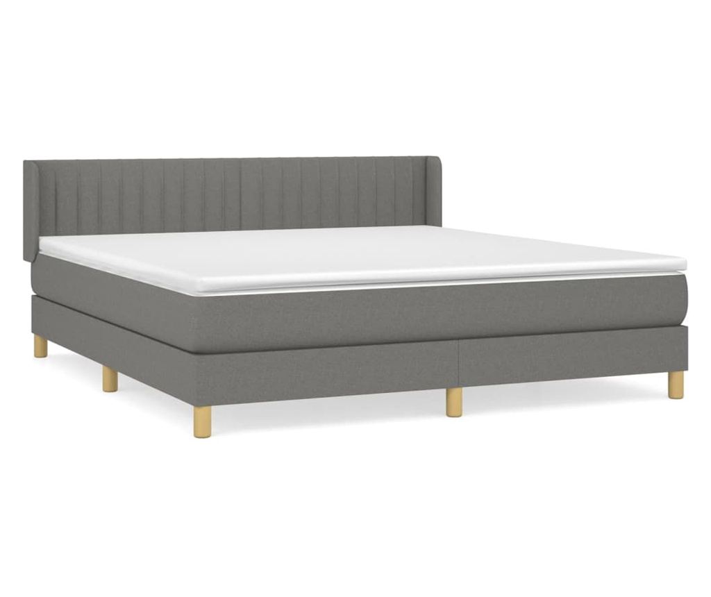 Boxspring krevet s madracem, tamnosiva, 180x200 cm, tekstil - 2