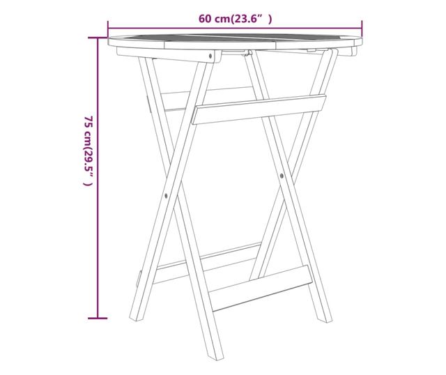 Vrtni namještaj, 3 dijela, masivno tikovo drvo