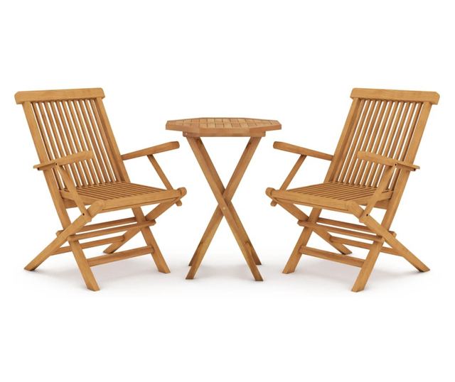 Vrtni namještaj, 3 dijela, masivno tikovo drvo