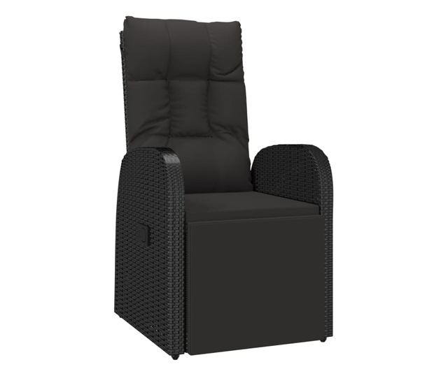 Комплект градински мебели от 9 части, полиратан/масивна дървесина акация