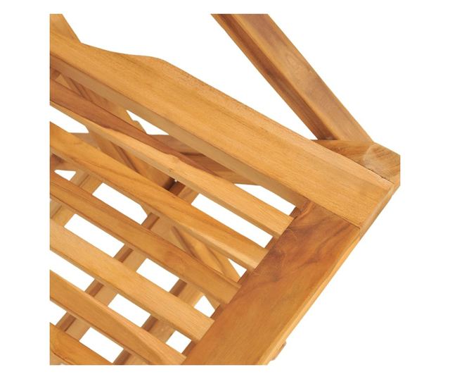 Градински комплект маса, масивно тиково дърво, 5 части