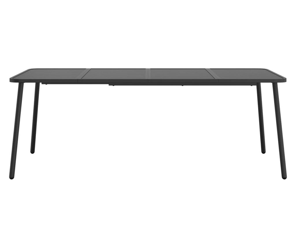 Комплект градински мебели, 9 части, антрацит, стомана - 8