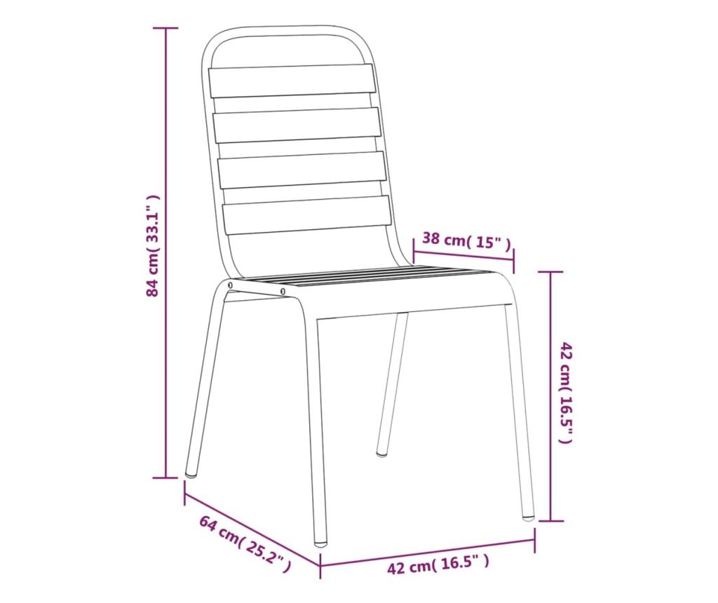 Градински комплект за хранене, 9 части, антрацит, стомана - 10