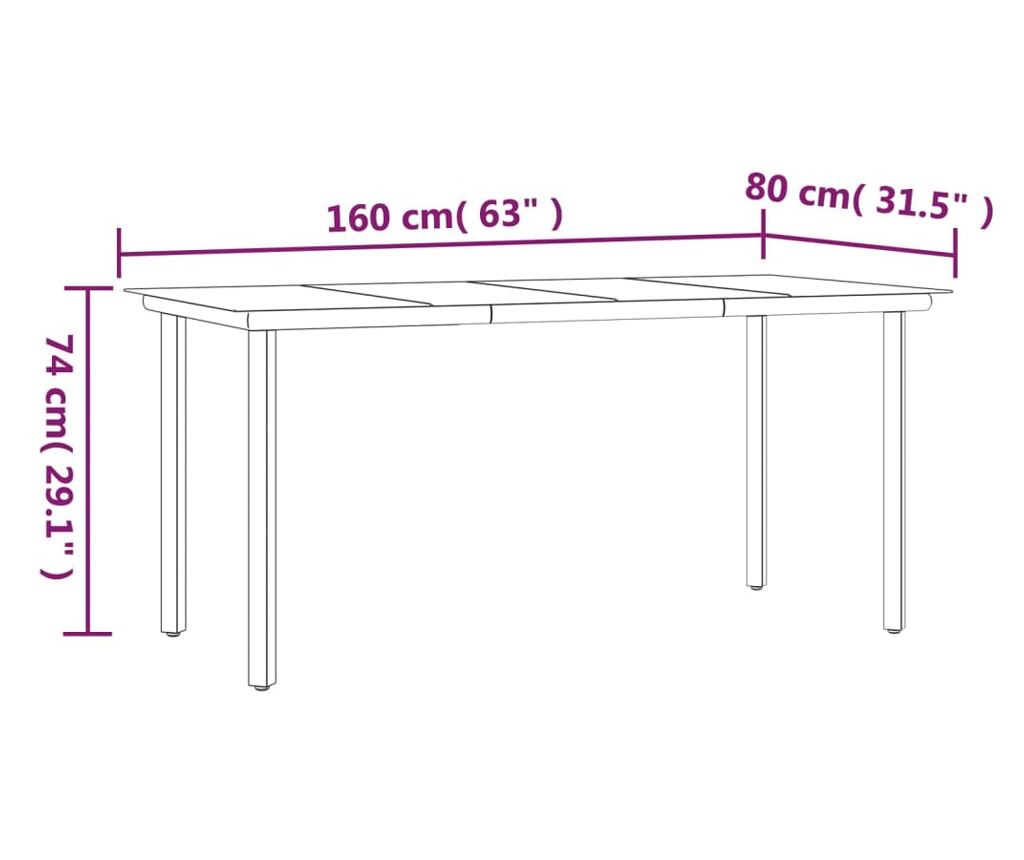 Градински комплект за хранене, 5 части, с възглавници, черен - 11
