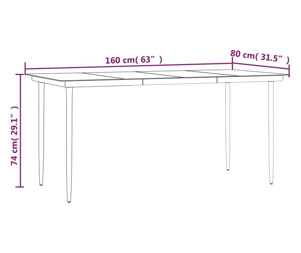 Комплект градински мебели, 7 части, с възглавници, кафяв - 11