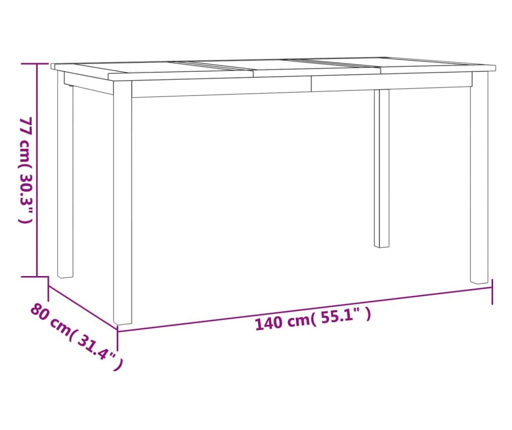Градински комплект маса, масивно тиково дърво, 5 части - 11