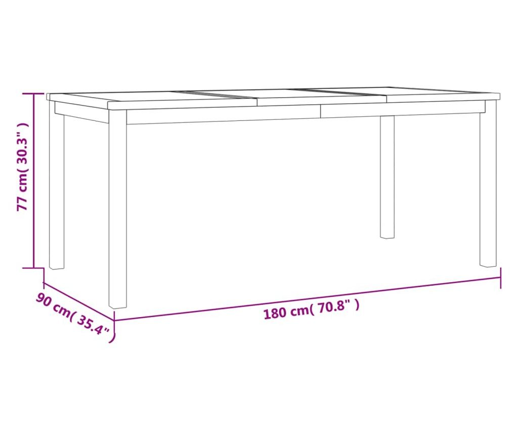 Σετ Τραπεζαρίας Κήπου, Μασίφ Ξύλο Τικ, 5 Τεμάχια - 10