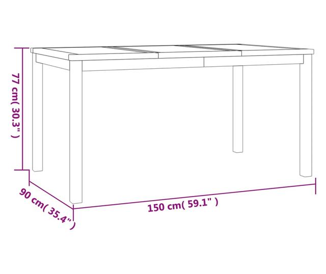 Градински комплект маса, масивно тиково дърво, 5 части