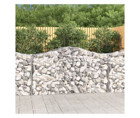 Kosze gabionowe łukowe 15 szt., 200x50x100/120cm, stal ocynkowana