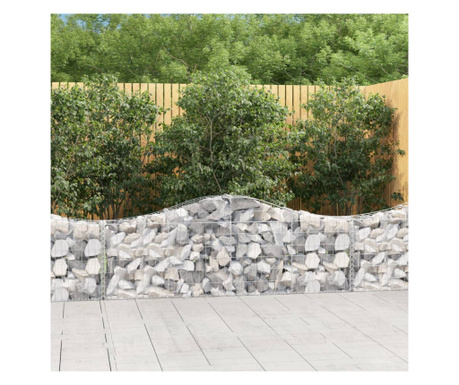 Coșuri gabion arcuite 7 buc, 200x30x60/80 cm, fier galvanizat