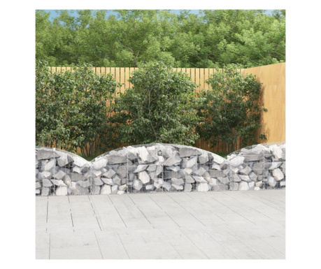 Coș gabion arcuit, 200x50x40/60 cm, fier galvanizat