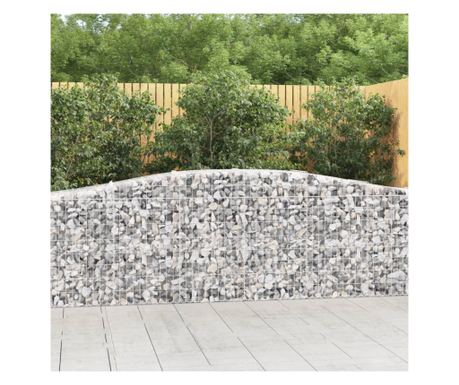 8 db ves gabionkosr, 400x50x80/100 cm, horganyzott vas