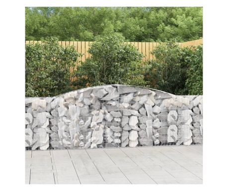 Καμπυλωτά καλάθια Gabion 7 τεμ., 400x30x80/100 εκ., γαλβανισμένο σίδερο