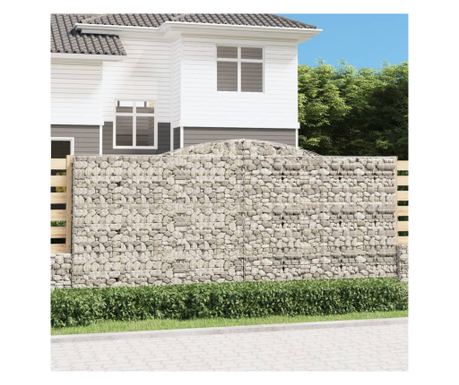 Zakrivljene gabionske košare 5 kom, 400x30x180/200 cm, pocinčano željezo