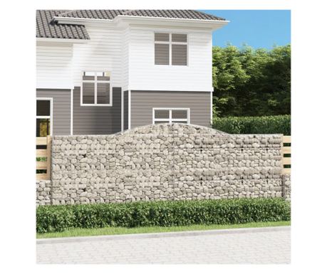 Καμπυλωτά καλάθια Gabion 15 τεμ., 400x50x140/160cm, γαλβανισμένο σίδερο