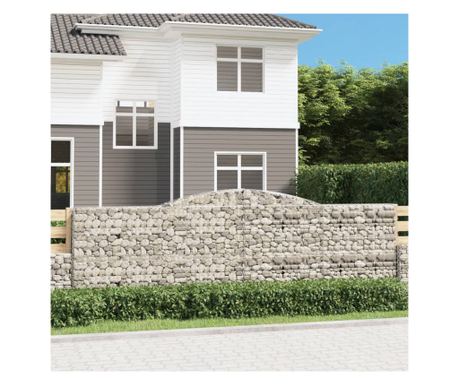 Coșuri gabion arcuite 7 buc. 400x30x120/140 cm fier galvanizat
