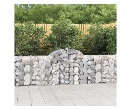 Coșuri gabion arcuite 9 buc, 200x30x80/100cm, fier galvanizat